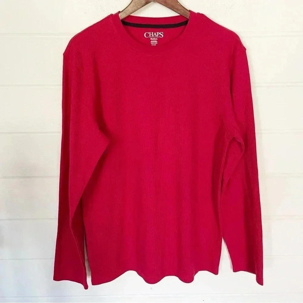 Chaps by Ralph Lauren Men’s Waffle Knit Long Sleeve Crewneck T-shirt Size Medium